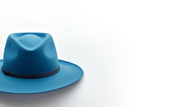 AI generated Photo of Blue Panama Hat isolated on white background. AI Generated