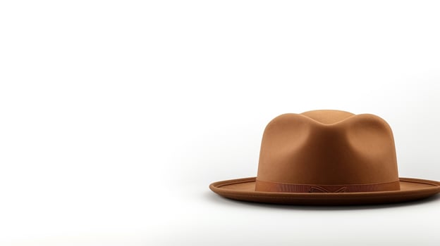 AI generated Photo of Brown Boater Hat isolated on white background. AI Generated