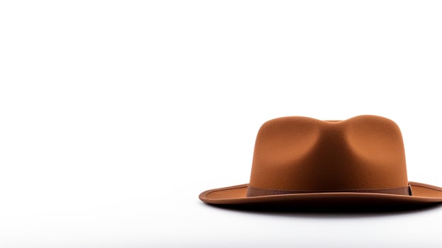 AI generated Photo of Brown Trilby Hat isolated on white background. AI Generated