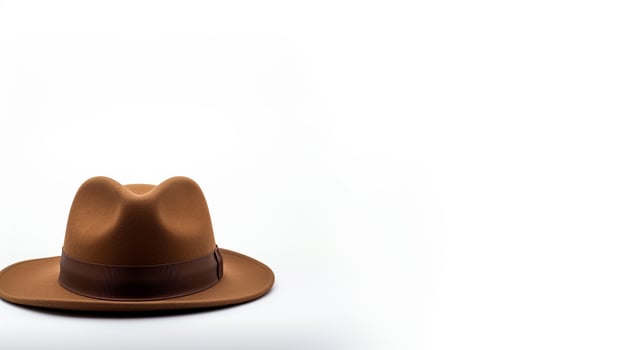 AI generated Photo of Brown Trilby Hat isolated on white background. AI Generated