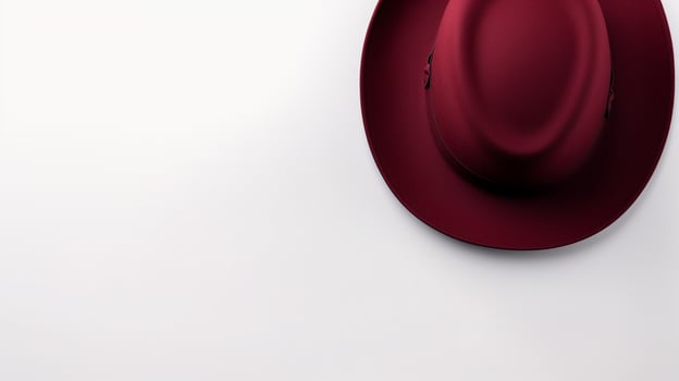 AI generated Photo of Burgundy Bowler Hat isolated on white background. AI Generated