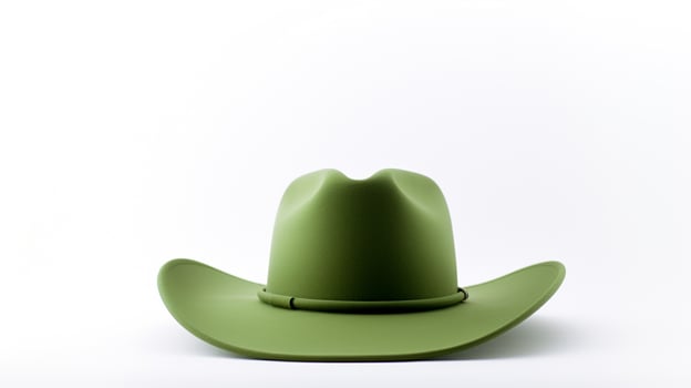 AI generated Photo of Green Cowboy Hat isolated on white background. AI Generated