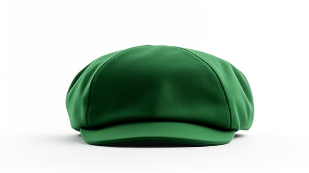 AI generated Photo of Green Newsboy Cap isolated on white background. AI Generated