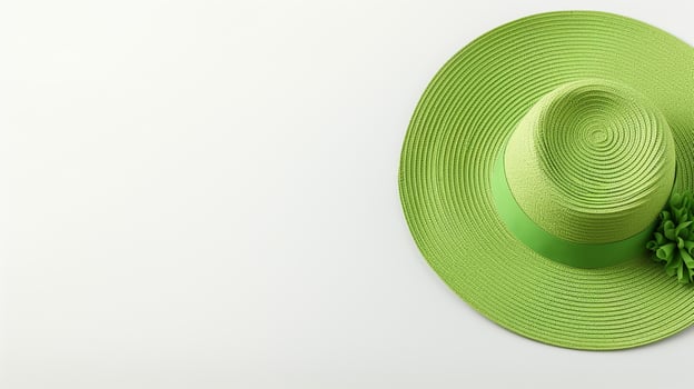 AI generated Photo of Green Sun hat isolated on white background. AI Generated