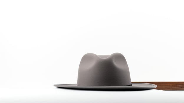 AI generated Photo of Grey Boater Hat isolated on white background. AI Generated