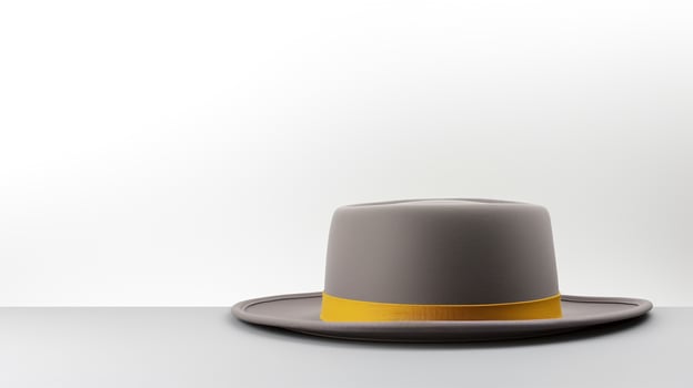 AI generated Photo of Grey Boater Hat isolated on white background. AI Generated