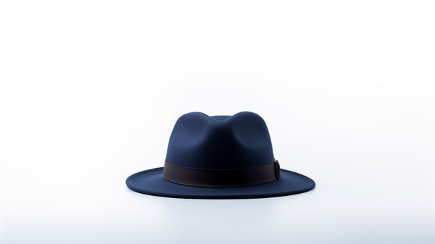 AI generated Photo of Navy Blue Fedora Hat isolated on white background. AI Generated