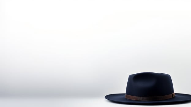 AI generated Photo of Navy Blue Panama Hat isolated on white background. AI Generated