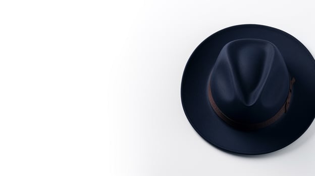 AI generated Photo of Navy Blue Panama Hat isolated on white background. AI Generated