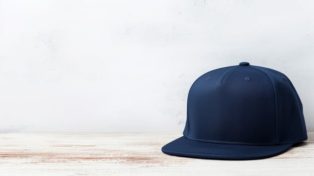 AI generated Photo of Navy Blue Snapback isolated on white background. AI Generated