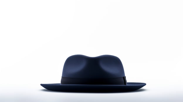 AI generated Photo of Navy Blue Trilby Hat isolated on white background. AI Generated
