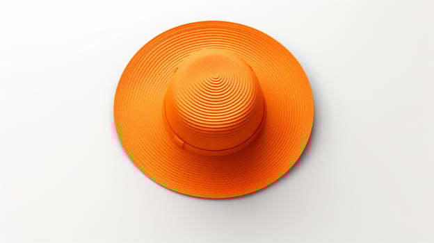 AI generated Photo of Orange Sun hat isolated on white background. AI Generated