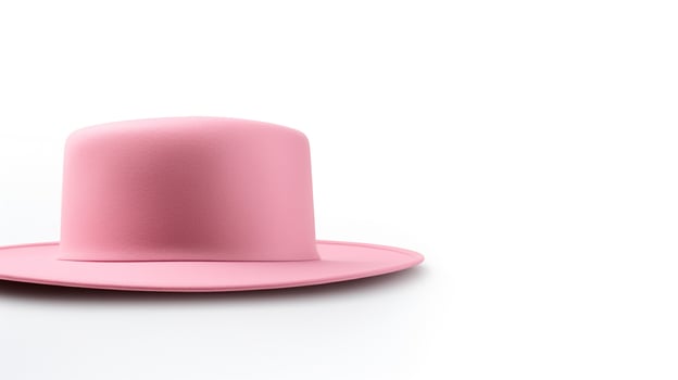AI generated Photo of Pink Boater Hat isolated on white background. AI Generated