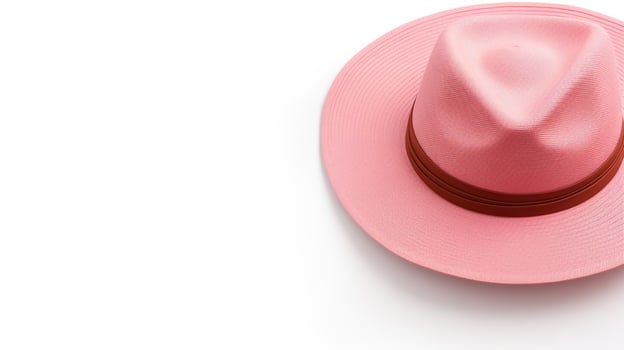 AI generated Photo of Pink Panama Hat isolated on white background. AI Generated