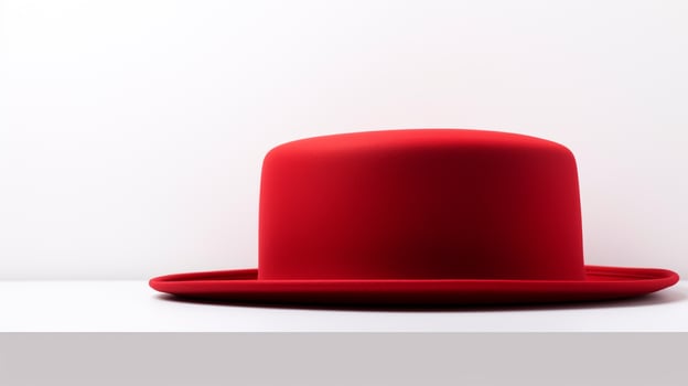 AI generated Photo of Red Boater Hat isolated on white background. AI Generated