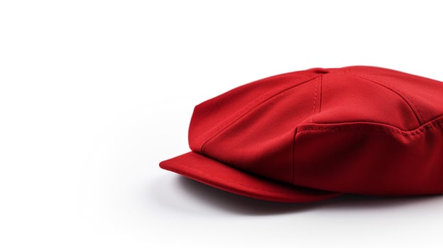 AI generated Photo of Red Newsboy Cap isolated on white background. AI Generated