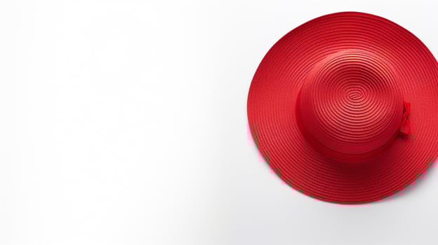 AI generated Photo of Red Straw hat isolated on white background. AI Generated