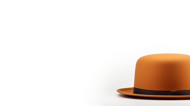 AI generated Photo of Tan Bowler Hat isolated on white background. AI Generated