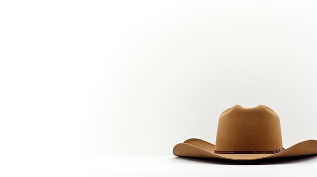 AI generated Photo of Tan Cowboy Hat isolated on white background. AI Generated