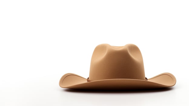 AI generated Photo of Tan Cowboy Hat isolated on white background. AI Generated