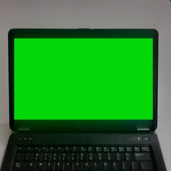 Green Screen Laptop - stock photo