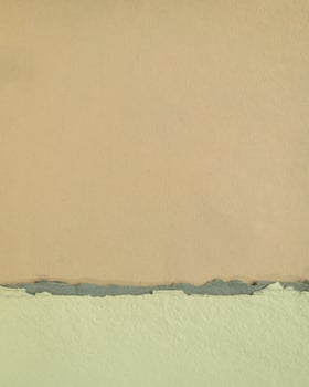 abstract paper landscape in green and brown pastel tones - collection of handmade rag papers photo