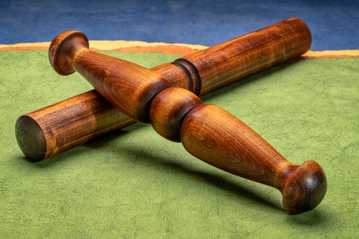 Tai Chi bang and ruler or wand - tools used in the practice of Tai Chi, a Chinese martial art and form of exercise. photo