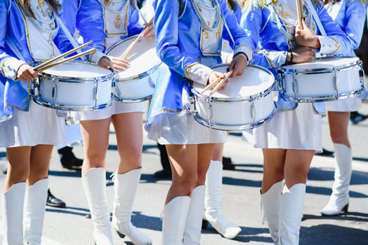 Street promotion of the majorettes of the festival spring. photo