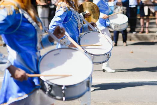 Street promotion of the majorettes of the festival spring. photo