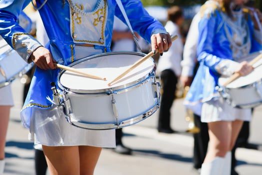 Street promotion of the majorettes of the festival spring. photo