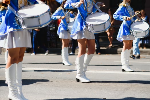 Street promotion of the majorettes of the festival spring. photo