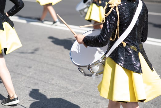 Street promotion of the majorettes of the festival spring. photo
