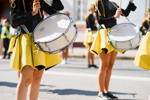 Street promotion of the majorettes of the festival spring. photo