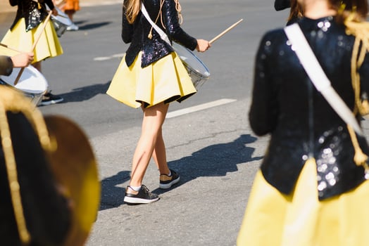 Street promotion of the majorettes of the festival spring. photo