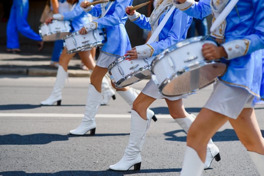 Street promotion of the majorettes of the festival spring. photo