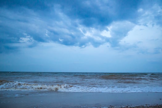 Summer seascape. Nobody at coastline. photo