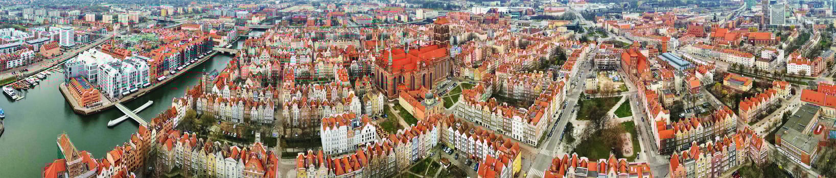 Aerial view of Gdansk city in Poland. photo
