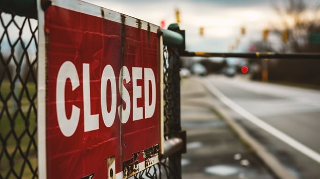 AI generated Close-up of closed sign on a street photo