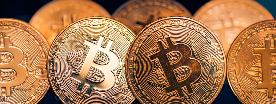 Golden bitcoin, conceptual image for crypto currency. Cryptocurrency bitcoin the future coin. Abstract business crypto market finance money background. Bitcoin BTC Cryptocurrency coins. Stock market photo