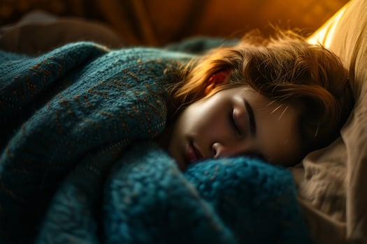 AI generated World Sleep Day sleeping under a blanket on an international holiday abstract representation photo