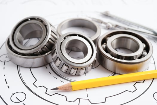 Engineering and precision tools with metal ball bering, mechanical industrial. photo