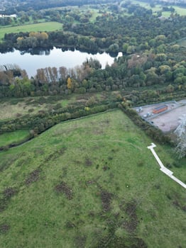 Most Beautiful Aerial Footage of British Countryside Village Near Northampton City of England UK. October 25th, 2023 photo