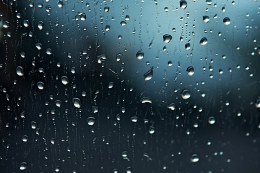 AI generated A close up of raindrops on a windowpane reflecting the dynamic play of light and shadow. Generative AI photo