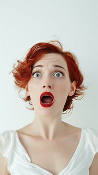 AI generated A woman looking shocked on colored background photo