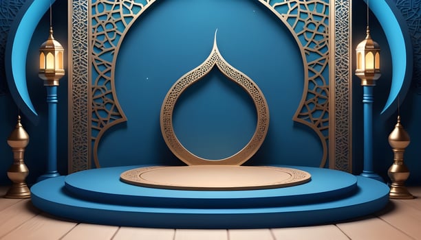 AI generated Free Ramadan kareem luxury islamic background photo