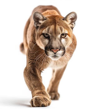 AI generated puma isolated on white background.Generative AI photo