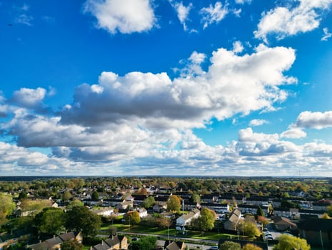 Beautiful High Angle View of Sky and Dramatical Clouds over Central Hemel Hempstead City of England Great Britain. November 5th, 2023 photo