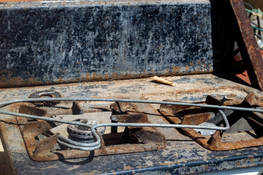 The old gas oven. Close up. photo