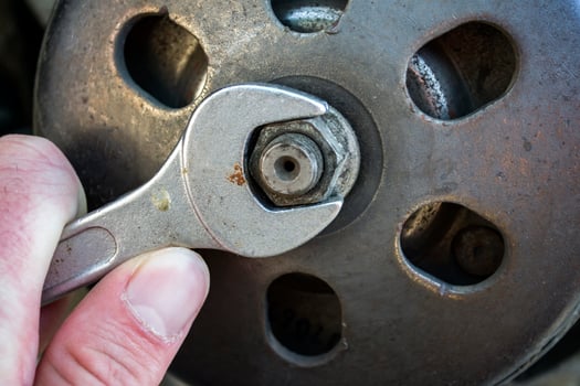 Automobile repair. Repairman working. photo