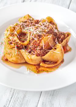 Pasta with Bolognese sauce photo